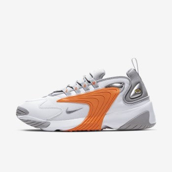 Nike Zoom 2K - Férfi Utcai Cipő - Fehér/Narancssárga/Világos Szürke